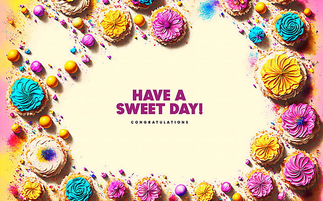 PSD 편집이미지 분홍색 프레임 사탕 이벤트 타이포그라피 사람없음 노란색 쿠키 축하 달콤 컵케이크 스프링클 카피스페이스 이미지편집 편집실사 문자 컬러 컨셉 디저트 장식 케이크 공백 맛 CG 파일형식