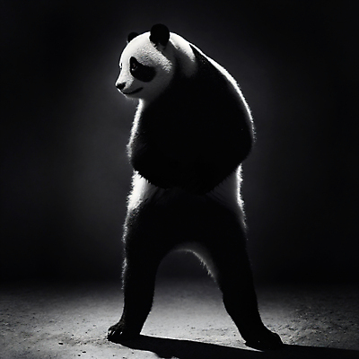 JPG 동물 편집이미지 한마리 포유류 서기 사람없음 판다 디지털합성 편집소스 편집실사 AI컴퓨터그래픽 AI콘텐츠 1 곰 모션 CG 파일형식