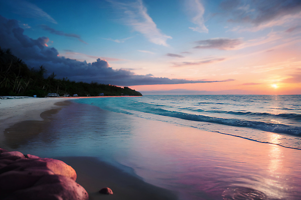 JPG 주간 구름 편집이미지 파도 바다 자연 풍경 해변 사람없음 야외 햇빛 일몰 그라데이션 편집실사 AI포토 AI콘텐츠 자연요소 태양 노을 CG 생태계 파일형식