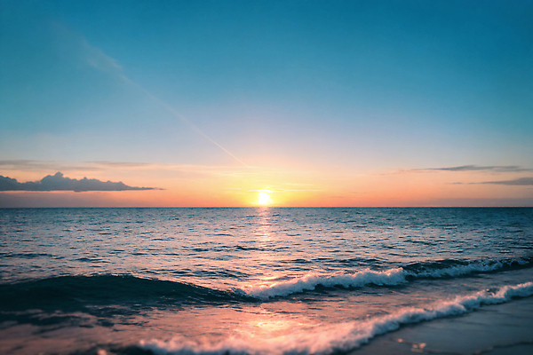 JPG 구름 편집이미지 파도 바다 하늘 풍경 해변 사람없음 야외 햇빛 일몰 저녁 그라데이션 편집실사 AI포토 AI콘텐츠 자연요소 태양 노을 야간 CG 파일형식