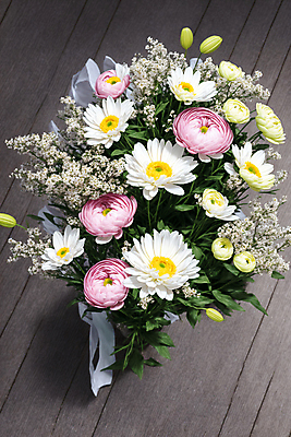 JPG 편집이미지 꽃다발 실내 사람없음 데이지 안개꽃 라넌큘러스 생화 편집실사 AI포토 AI콘텐츠 꽃 내부 CG 한해살이풀 파일형식