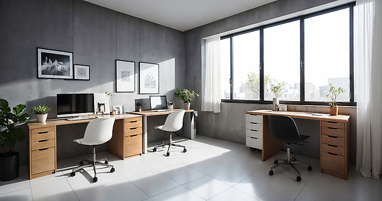 JPG 편집이미지 화분 액자 의자 창문 실내 사람없음 노트북 인테리어 컴퓨터 사무실 깨끗함 공간 커튼 책상 디지털합성 모던 편집소스 편집실사 AI포토 AI콘텐츠 디자인 가구 컨셉 비즈니스 내부 전자제품 CG 파일형식