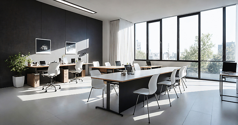 JPG 편집이미지 화분 액자 의자 창문 실내 사람없음 인테리어 사무실 깨끗함 공간 커튼 책상 디지털합성 모던 편집소스 편집실사 AI포토 AI콘텐츠 디자인 가구 컨셉 비즈니스 내부 CG 파일형식