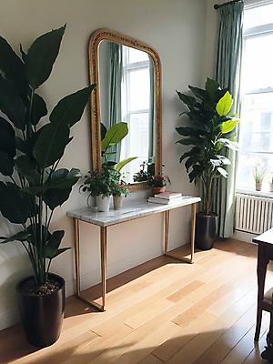 JPG 식물 편집이미지 화분 창문 탁자 실내 사람없음 인테리어 거울 디지털합성 원예 편집소스 플랜테리어 편집실사 AI포토 AI콘텐츠 디자인 가구 취미 내부 CG 파일형식