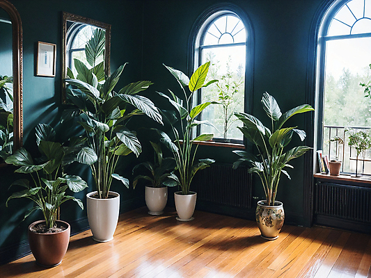 JPG 식물 편집이미지 화분 창문 실내 사람없음 인테리어 거울 디지털합성 원예 편집소스 플랜테리어 편집실사 AI포토 AI콘텐츠 디자인 취미 내부 CG 파일형식