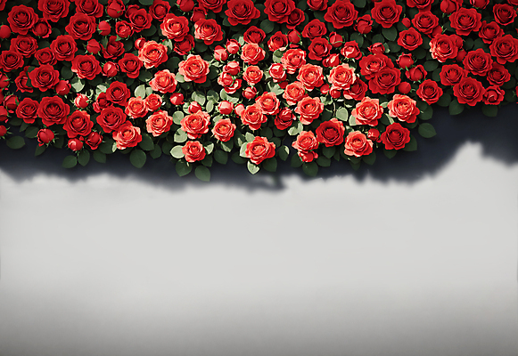 JPG 편집이미지 여러송이 잎 그림자 사람없음 빨간색 장미 카피스페이스 편집실사 AI포토 AI콘텐츠 식물 꽃 컬러 다수 공백 CG 파일형식