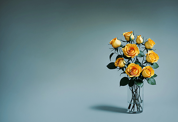 JPG 편집이미지 여러송이 잎 실내 사람없음 장미 노란색 꽃병 오브젝트 카피스페이스 편집실사 AI포토 AI콘텐츠 식물 꽃 컬러 다수 내부 공백 CG 파일형식