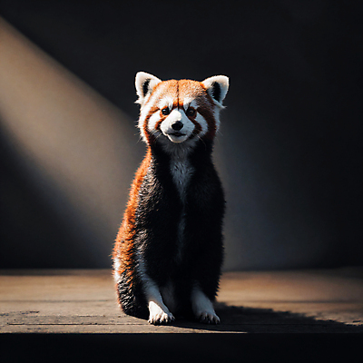 JPG 편집이미지 그림자 사람없음 빛 검은색 디지털합성 레서판다 편집소스 편집실사 AI컴퓨터그래픽 AI콘텐츠 컬러 포유류 CG 파일형식