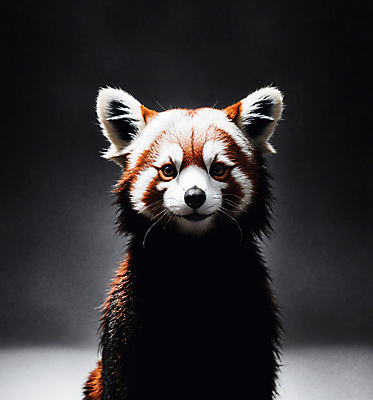 JPG 편집이미지 그림자 근접촬영 사람없음 빛 검은색 디지털합성 레서판다 편집소스 편집실사 AI컴퓨터그래픽 AI콘텐츠 뷰포인트 컬러 포유류 CG 파일형식