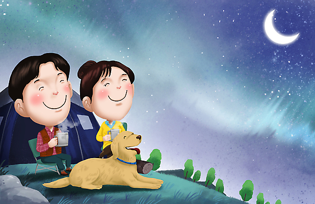 전신 나무 한마리 커플 여자 남자 행복 반려견 여유 의자 일러스트 밤하늘 휴식 텐트 사랑 들기 앉기 성인 두명 반려동물 캠핑 머그컵 올려보기 달 바위 개 강아지 오로라 성인만 국내일러스트 AI파일 자연요소 식물 동물 1 감정 가구 컨셉 포유류 관계 모션 자연현상 하늘 레저 캠핑도구 사람 컵 돌_바위 야간 파일형식 벡터