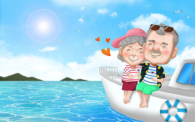 전신 구름 여자 할아버지 노년 남자 행복 할머니 바다 요트 일러스트 갈매기 하늘 산 사랑 들기 앉기 두명 여름 파란색 여름휴가 바캉스 태양 와인 노부부 화목 다정 하트 힐링 노인만 어깨에손 국내일러스트 AI파일 자연요소 모양 부부 계절 감정 컬러 컨셉 배_교통 모션 조류 휴가 주류 사람 성인 성인만 파일형식 벡터 여름_계절