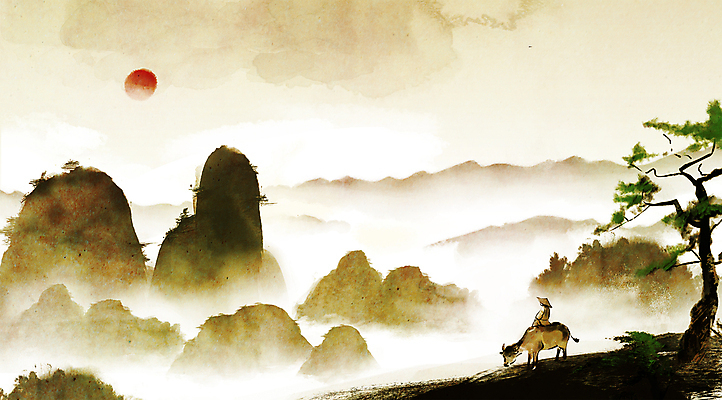 전신 PSD 나무 남자 백그라운드 일러스트 자연 붓터치 산 한명 성인 태양 갈색 소나무 소 승차 동양화 번짐 산수화 성인남자한명만 국내일러스트 자연요소 식물 1 컬러 포유류 모션 미술 사람 생태계 남자한명만 성인남자만 파일형식 효과