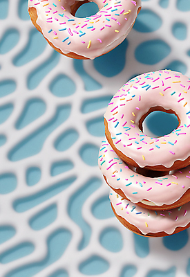 JPG 편집이미지 물결 디저트 사람없음 쌓기 원형 도넛 달콤 스프링클 맛있는 편집실사 AI포토 AI콘텐츠 도형 음식 모션 장식 맛 CG 파일형식