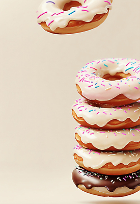 JPG 편집이미지 디저트 사람없음 쌓기 원형 도넛 달콤 베이지색 스프링클 맛있는 편집실사 AI포토 AI콘텐츠 도형 음식 컬러 모션 장식 맛 CG 파일형식