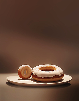 JPG 편집이미지 접시 디저트 사람없음 갈색 원형 도넛 달콤 맛있는 편집실사 AI포토 AI콘텐츠 도형 식기 음식 컬러 맛 CG 파일형식