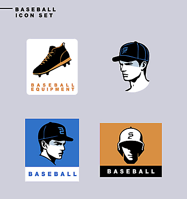아이콘 남자 얼굴 스포츠 성인 신체부위 세명 파란색 세트 라벨 주황색 야구선수 야구모자 성인남자만 야구화 2D아이콘 AI파일 모자_잡화 컬러 운동화 운동선수 프레임 사람 야구 야구용품 남자만 성인만 파일형식 벡터