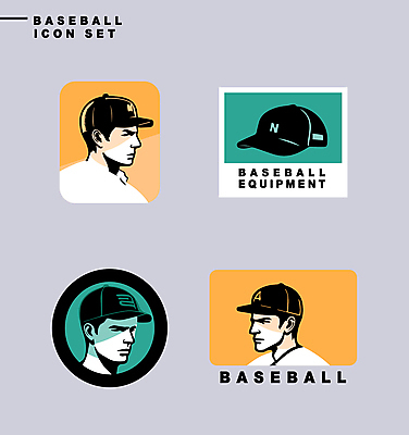 아이콘 남자 얼굴 스포츠 성인 신체부위 세명 초록색 세트 노란색 라벨 야구선수 야구모자 성인남자만 2D아이콘 AI파일 모자_잡화 컬러 운동선수 프레임 사람 야구 야구용품 남자만 성인만 파일형식 벡터