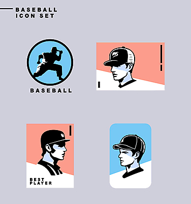 아이콘 남자 실루엣 얼굴 스포츠 분홍색 하늘색 여러명 상반신 성인 신체부위 세트 라벨 야구선수 야구모자 성인남자만 2D아이콘 AI파일 모자_잡화 컬러 다수 운동선수 프레임 촬영기법 사람 파란색 야구 야구용품 남자만 성인만 파일형식 벡터