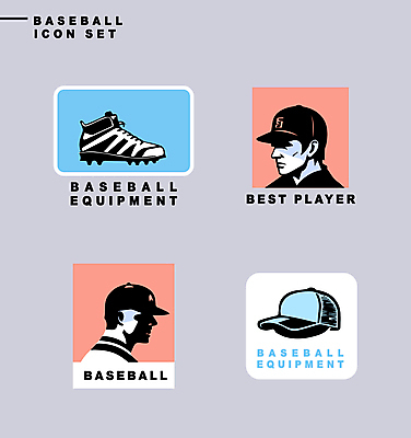 아이콘 남자 얼굴 스포츠 분홍색 하늘색 성인 두명 신체부위 세트 라벨 야구선수 야구모자 성인남자만 야구화 2D아이콘 AI파일 모자_잡화 컬러 운동화 운동선수 프레임 사람 파란색 야구 야구용품 남자만 성인만 파일형식 벡터
