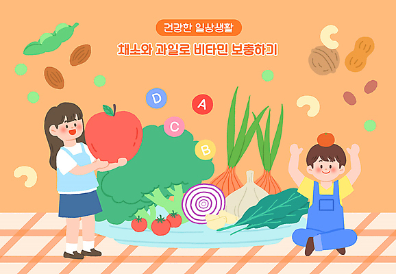 전신 PSD 라이프스타일 접시 여자 남자 채소 일러스트 방울토마토 양파 귤 건강 마늘 들기 성인 두명 손들기 건강관리 주황색 사과 브로콜리 완두콩 가부좌 땅콩 호두 아몬드 비타민 자기관리 적양파 캐슈넛 성인만 국내일러스트 식기 컬러 토마토 과일 모션 콩 관리 사람 앉기 생활 견과류 영양소 파일형식