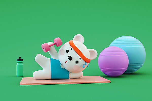 PSD 편집 편집이미지 한마리 공 3D캐릭터 들기 사람없음 초록색 눕기 운동 3D 아령 매트 짐볼 개 강아지 물병 디지털합성 땀 개캐릭터 편집소스 땀흘리기 편집3D 캐릭터 1 컬러 동물캐릭터 컨셉 포유류 모션 건강 반려동물 물통 파일형식