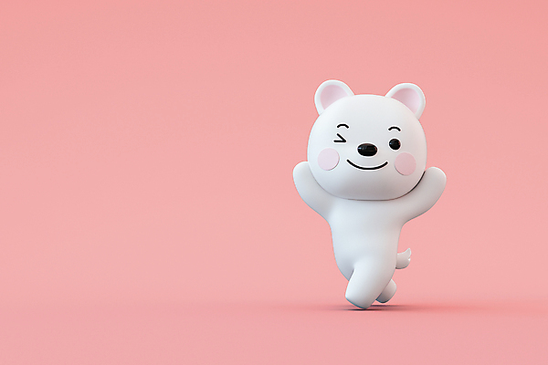 PSD 편집 편집이미지 한마리 분홍색 3D캐릭터 윙크 사람없음 3D 걷기 만세 개 강아지 디지털합성 개캐릭터 편집소스 편집3D 캐릭터 1 컬러 동물캐릭터 포유류 모션 표정 반려동물 파일형식