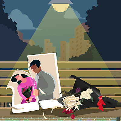 여자 남자 꽃잎 리본 꽃다발 가로등 벤치 일러스트 하늘 나뭇잎 아파트 국화 들기 상반신 성인 두명 빛 장미 잡기 야간 폴라로이드사진 찢어짐 시들음 성인만 데이트폭력 국내일러스트 AI파일 자연요소 공공시설 꽃 잎 의자 모션 주택 사람 폭력 폴라로이드 파일형식 벡터