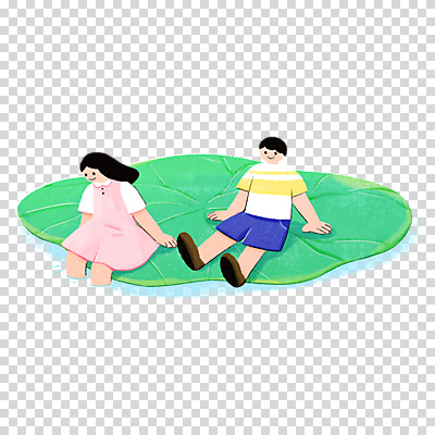 전신 편집이미지 여자 남자 어린이 휴식 누끼 앉기 소녀 소년 상반신 두명 연잎 PNG 어린이만 컨셉 잎 모션 사람 파일형식