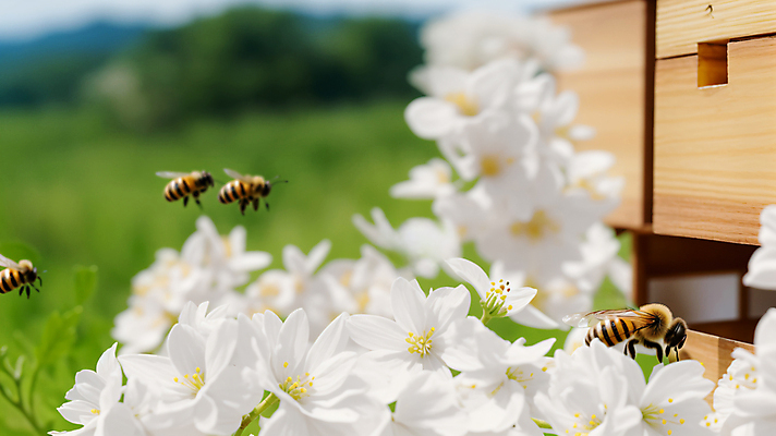 JPG 편집이미지 꽃 자연 사람없음 야외 꿀벌 꿀 벌집 블러 양봉 양봉업 양봉장 편집실사 AI포토 AI콘텐츠 식물 벌_곤충 CG 생태계 파일형식