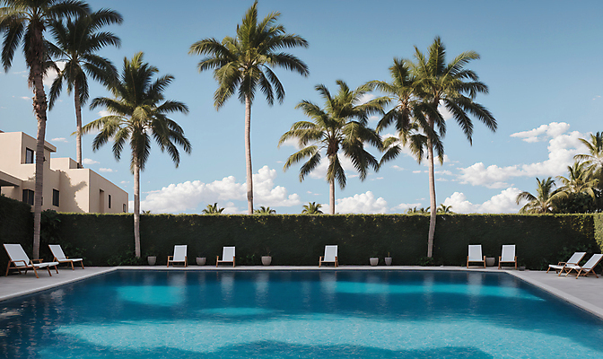 JPG 구름 편집이미지 하늘 주택 야외수영장 풍경 사람없음 여름 야자수 풀장 맑음 디지털합성 선베드 풀빌라 편집소스 편집실사 AI포토 AI콘텐츠 자연요소 나무 계절 의자 숙소 날씨 수영장 건물 CG 파일형식