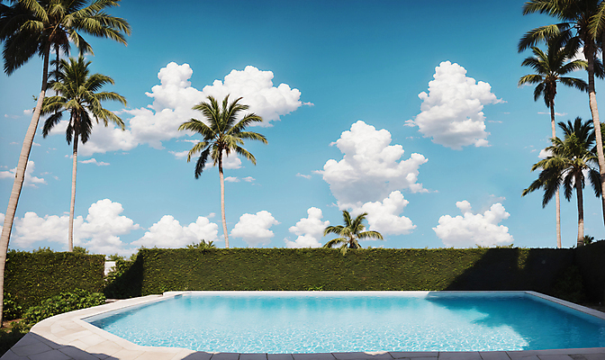JPG 구름 편집이미지 하늘 야외수영장 풍경 사람없음 여름 야자수 풀장 맑음 디지털합성 풀빌라 편집소스 편집실사 AI포토 AI콘텐츠 자연요소 나무 계절 숙소 날씨 수영장 CG 파일형식