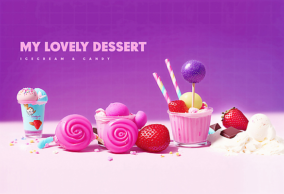 PSD 편집이미지 딸기 아이스크림 디저트 막대사탕 빨대 사람없음 컵 귀여움 보라색 달콤 컵아이스크림 맛있는 이미지편집 식기 음식 컬러 컨셉 과일 사탕 맛 파일형식