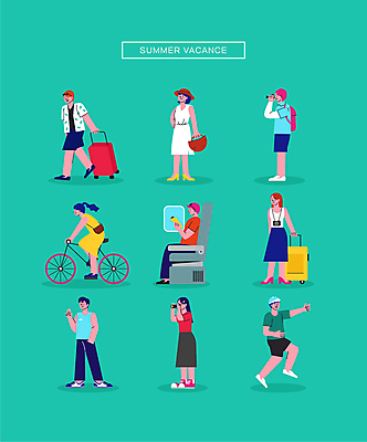 전신 여자 남자 인물캐릭터 여행 허리손 가방 일러스트 배낭 창문 들기 여러명 성인 책 여름 여름휴가 바캉스 독서 여행객 걷기 카메라 캐리어 자전거 사진촬영 가리킴 당기기 승차 읽기 주머니손 브이 성인만 월간캐릭터 일러캐릭터 AI파일 캐릭터 잡화 계절 포즈 다수 모션 휴가 사람 손짓 전자제품 여행가방 바이크 촬영 파일형식 벡터 여름_계절