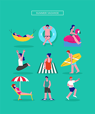 전신 여자 남자 수영복 여유 인물캐릭터 여행 일러스트 휴식 서기 들기 앉기 여러명 성인 여름 여름휴가 바캉스 눕기 점프 만세 다리꼬기 파라솔 서핑보드 돗자리 선베드 주머니손 튜브 해먹 서퍼 성인만 플라밍고튜브 월간캐릭터 일러캐릭터 AI파일 캐릭터 옷 계절 감정 다수 컨셉 의자 모션 휴가 운동선수 사람 침대 보드_스포츠 파일형식 벡터 여름_계절