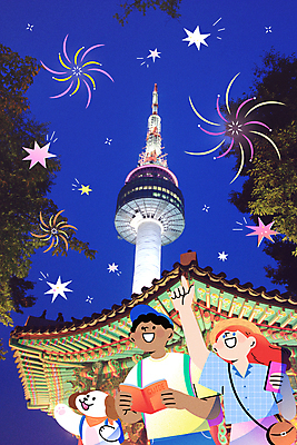 백인 한마리 한국전통 여자 남자 별 흑인 야경 일러스트 나뭇잎 서울 불꽃놀이 들기 상반신 성인 두명 여름 반짝임 스마트폰 여행객 올려보기 가리킴 강아지 가이드북 남산타워 국내여행 팔각정 성인만 국내일러스트 AI파일 자연요소 서양인 1 전통 계절 여행 잎 모션 놀이 한국 사람 손짓 핸드폰 스마트기기 반려동물 개 야간 정자_건축물 남산 파일형식 벡터 풍경_경치