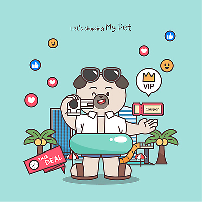 한마리 동물캐릭터 말풍선 일러스트 왕관 윙크 들기 손짓 빌딩 사람없음 건물 선글라스 야자수 판매 하트 파라솔 개 미끄럼틀 쿠폰 개캐릭터 따봉 튜브 캠코더 이모티콘 VIP 타임세일 라이브커머스 일러캐릭터 AI파일 모양 나무 동물 캐릭터 1 건축물 안경 포유류 모션 표정 세일 카메라 최고 놀이기구 모바일쇼핑 파일형식 벡터