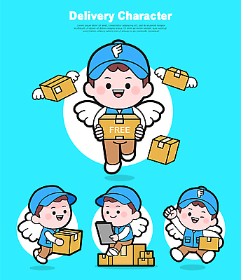 전신 남자 인물캐릭터 하늘색 날개 일러스트 천사 들기 앉기 여러명 성인 손들기 주먹 비행 택배기사 배달원 소포 천사날개 택배상자 서류판 성인남자만 월간캐릭터 일러캐릭터 AI파일 직업 캐릭터 다수 모션 사람 파란색 상자 사무용품 배송 택배 남자만 성인만 파일형식 벡터