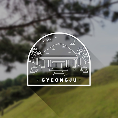 구름 선 라인일러스트 일러스트 사람없음 라벨 흰색 나뭇가지 경주 항아리 라인아트 랜드마크 왕릉 국내일러스트 AI파일 자연요소 나무 컬러 프레임 도자기 경상북도 파일형식 벡터