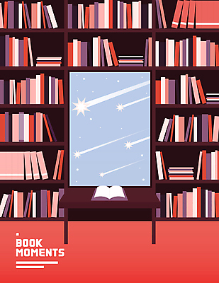 별 일러스트 창문 상상 책장 사람없음 책 독서 거울 도서관 서재 책상 코랄 국내일러스트 AI파일 자연요소 교육 컬러 가구 파일형식 벡터