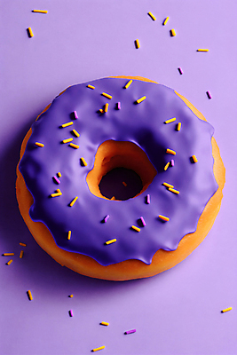 JPG 편집이미지 디저트 사람없음 보라색 원형 도넛 디지털합성 스프링클 편집실사 AI포토 AI콘텐츠 도형 음식 컬러 장식 CG 파일형식