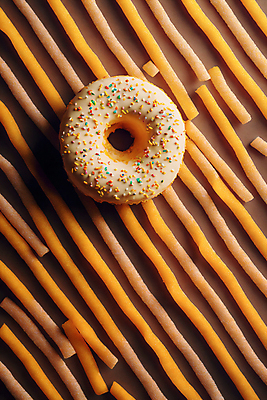 JPG 편집이미지 디저트 사람없음 주황색 원형 도넛 디지털합성 젤리 스프링클 편집실사 AI포토 AI콘텐츠 도형 음식 컬러 장식 CG 파일형식