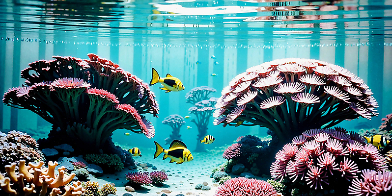 JPG 편집이미지 바다 자연 풍경 사람없음 바닷속 바다동물 산호 산호초 열대어 디지털합성 편집소스 편집실사 AI포토 AI콘텐츠 동물 어류 수중 수중동물 수중식물 자포동물 CG 생태계 파일형식