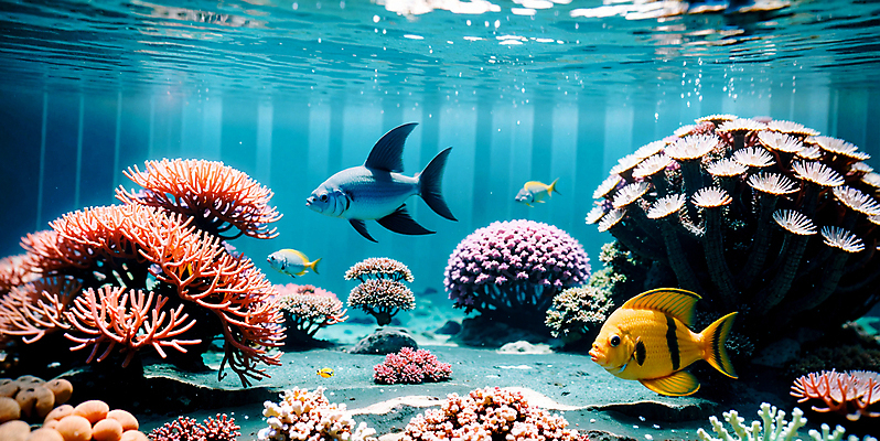 JPG 편집이미지 바다 자연 풍경 사람없음 바닷속 바다동물 산호 산호초 열대어 디지털합성 편집소스 편집실사 AI포토 AI콘텐츠 동물 어류 수중 수중동물 수중식물 자포동물 CG 생태계 파일형식