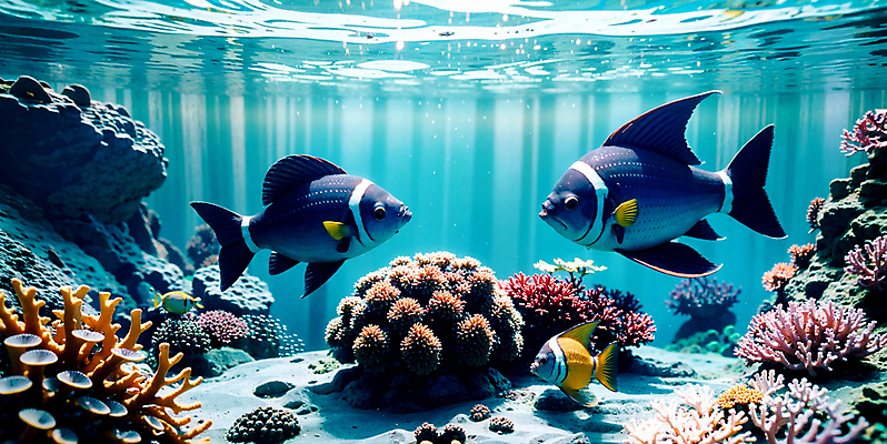 JPG 편집이미지 바다 자연 풍경 사람없음 바닷속 바다동물 산호 산호초 열대어 디지털합성 편집소스 편집실사 AI포토 AI콘텐츠 동물 어류 수중 수중동물 수중식물 자포동물 CG 생태계 파일형식