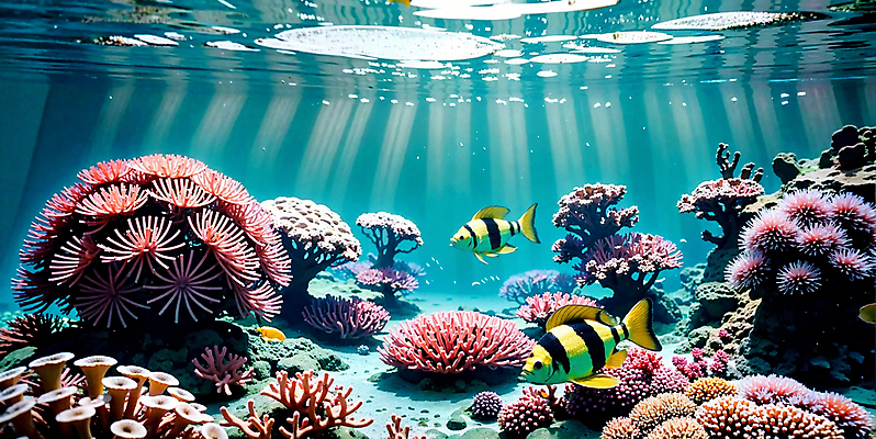JPG 편집이미지 바다 자연 풍경 사람없음 바닷속 바다동물 산호 산호초 열대어 디지털합성 편집소스 편집실사 AI포토 AI콘텐츠 동물 어류 수중 수중동물 수중식물 자포동물 CG 생태계 파일형식