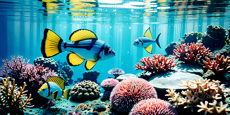 JPG 편집이미지 바다 자연 풍경 사람없음 바닷속 바다동물 산호 산호초 열대어 디지털합성 편집소스 편집실사 AI포토 AI콘텐츠 동물 어류 수중 수중동물 수중식물 자포동물 CG 생태계 파일형식