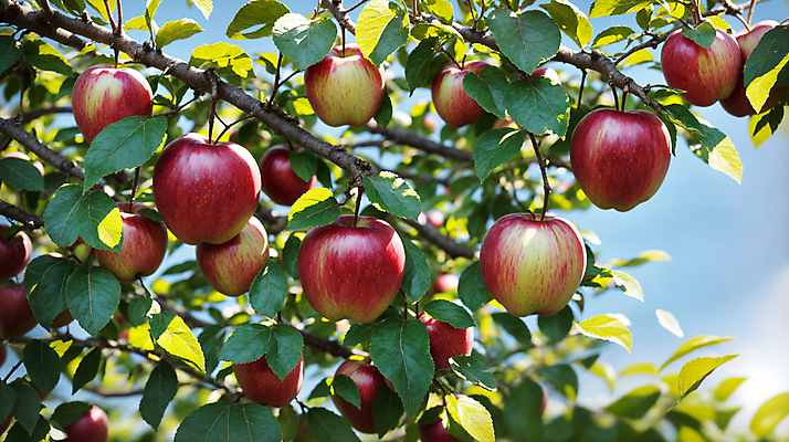 JPG 주간 편집이미지 자연 나뭇잎 사람없음 야외 나뭇가지 사과 과수원 디지털합성 사과농장 편집소스 편집실사 AI포토 AI콘텐츠 자연요소 나무 잎 농업 과일 농장 CG 생태계 파일형식