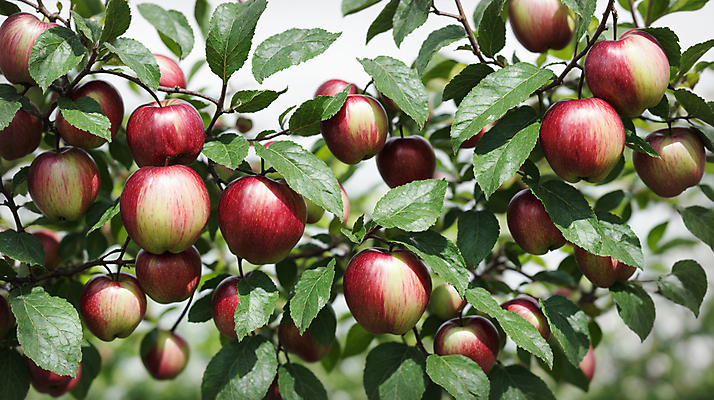 JPG 주간 편집이미지 자연 나뭇잎 사람없음 야외 나뭇가지 사과 과수원 디지털합성 사과농장 편집소스 편집실사 AI포토 AI콘텐츠 자연요소 나무 잎 농업 과일 농장 CG 생태계 파일형식