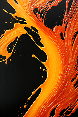 JPG 편집이미지 사람없음 주황색 액체 디지털합성 액체표현 튀는물 스플래쉬 편집실사 AI컴퓨터그래픽 AI콘텐츠 컬러 순간포착 CG 파일형식