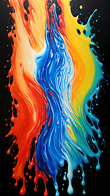 JPG 편집이미지 사람없음 컬러풀 액체 혼합 디지털합성 액체표현 튀는물 스플래쉬 편집실사 AI컴퓨터그래픽 AI콘텐츠 컬러 순간포착 CG 파일형식